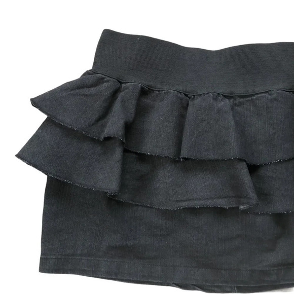 TRF Collection Layered Black Mini  Jean Skirt, 10 - Picture 2 of 7